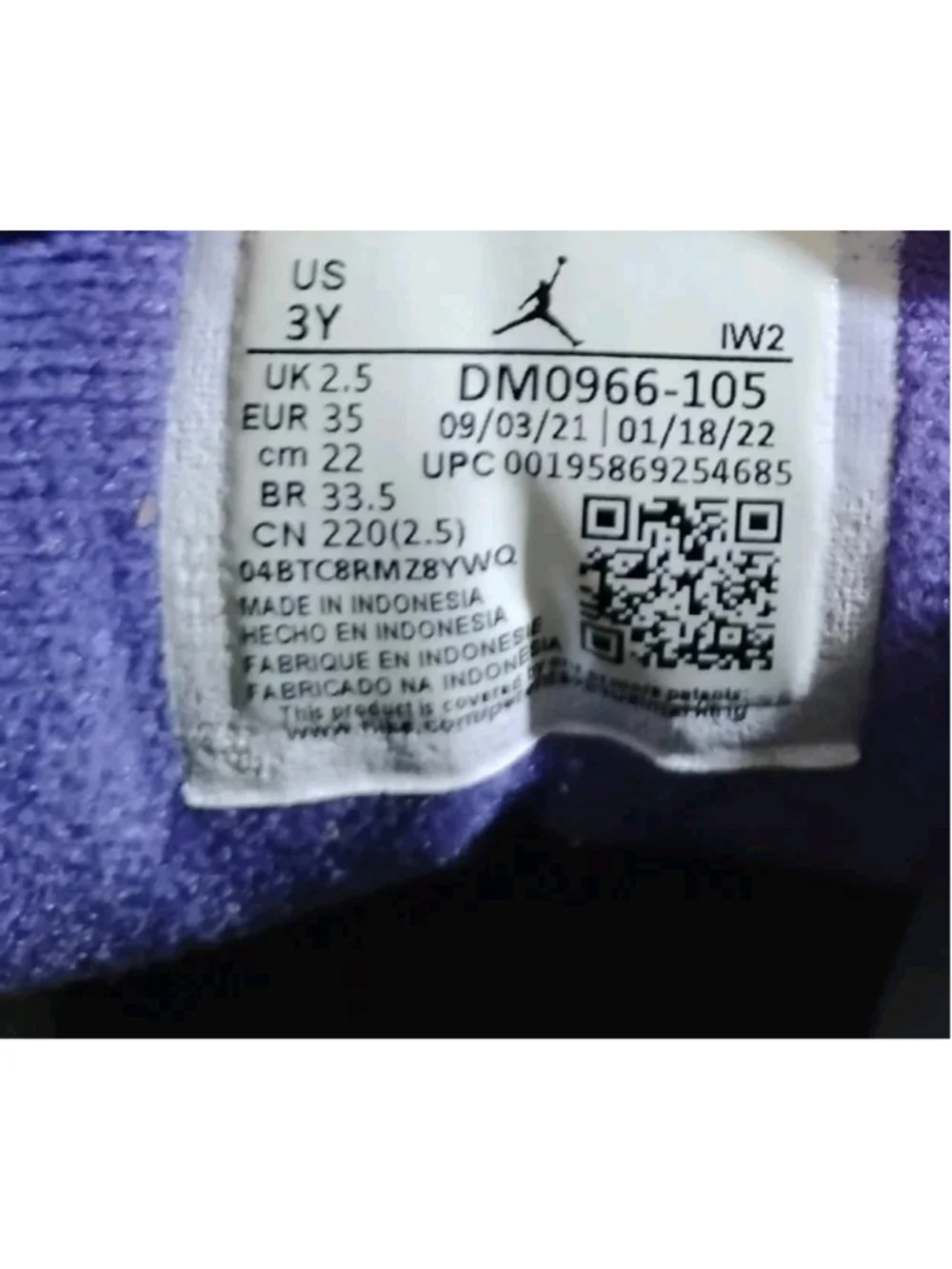 Air Jordan 3 Retro Yourh Size 3 /3Y 